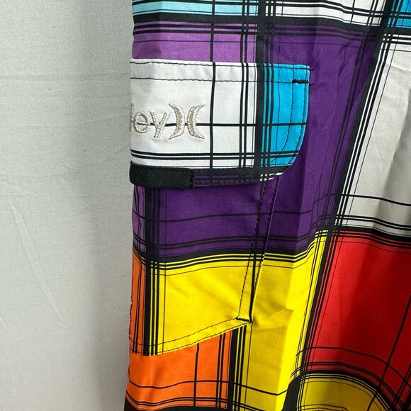 Hurley Phantom Board Shorts Men’s 30 Plaid Stretch - Picture 4 of 7